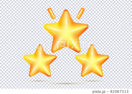 3d three yellow stars glossy colors 92067313