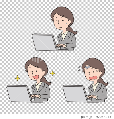 做辦公桌工作的辦公室女職員 92068243