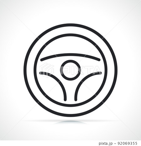 car steering wheel line icon 92069355