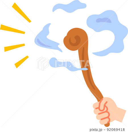 魔法の杖を掲げる手 92069418