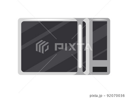 Microwave oven icon. Front view of kitchen appliances. Stylish kitchenware. Cooking equipment, electrical technology isolated on white background 92070036