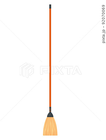 Broom mop icon. Hygiene handling equipment object illustration, household mop or housework broom tool isolated on white background 92070069