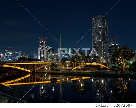 天神橋橋脚夜景 天神橋橋脚夜景 92072987