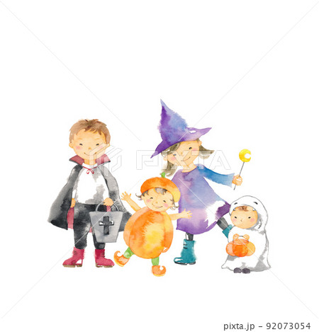 ハロウィン、賑やかな子どもたち 92073054