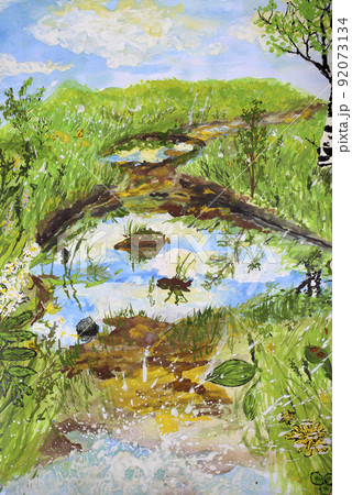 Running in puddles. First person view Running in puddles. First person view 92073134