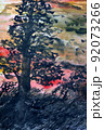 Old oak and storm. Expressionism abstract 92073266