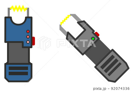 防犯で使われる危険なスタンガンのイラスト 92074336