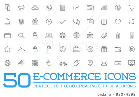 Set of Vector E-Commerce Icons Shopping and Online can be used as Logo or Icon in premium quality 92074598