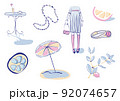 Vector Illustration Set of 8 Health and Beauty Objects 92074657
