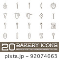 Set of Vector Bakery Pastry Elements and Bread Icons Illustration can be used as Logo or Icon in premium quality 92074663