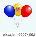 Balloons in Vector Blue Yellow Red as Andorra National Flag 92074668