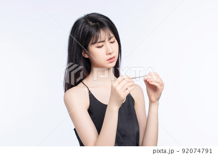 Asian girl on white background 92074791