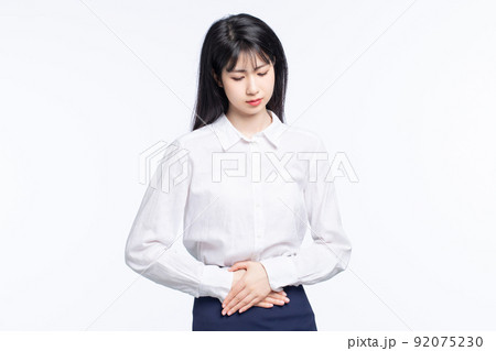 Asian business girl on white background 92075230