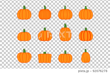 帶主線的南瓜彩色插圖集 92076278