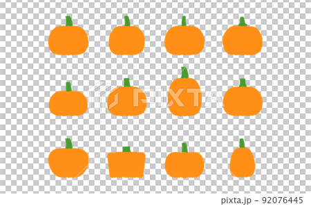 Pumpkin color illustration set without main line 92076445
