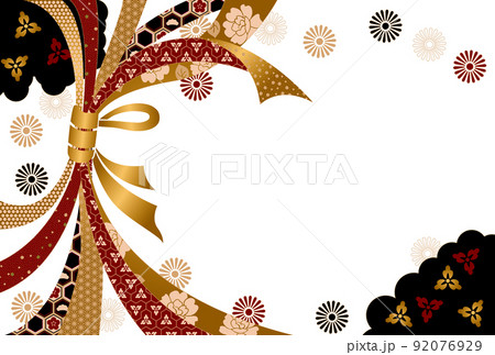 日本の伝統柄 束ね熨斗の背景 92076929