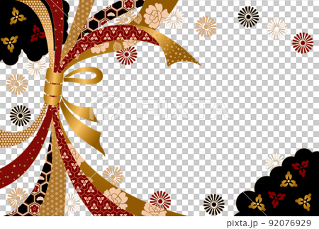 日本の伝統柄 束ね熨斗の背景 92076929