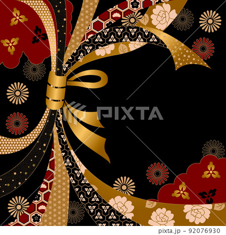 日本の伝統柄 束ね熨斗の背景 92076930
