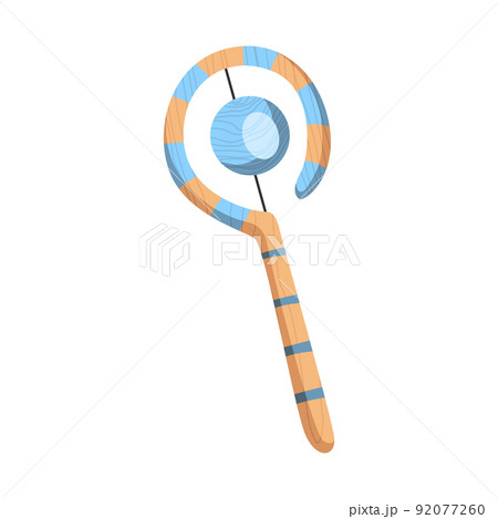 Wooden kid toy. Ecological figure of device for children. Rattle. Retro cartoon design playing tool for baby. No plastic Wooden kid toy. Ecological figure of device for children. Rattle. Retro cartoon design playing tool for baby. No plastic 92077260