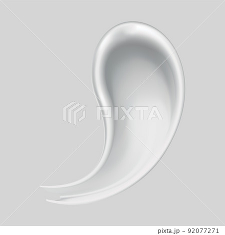 Cream smear of cosmetic white cream for skin isolated on background. Skincare or moisturizer advertising. Creamy smooth, smear cosmetic product. Lotion swatch for face care Cream smear of cosmetic white cream for skin isolated on background. Skincare or moisturizer advertising. Creamy smooth, smear cosmetic product. Lotion swatch for face care 92077271