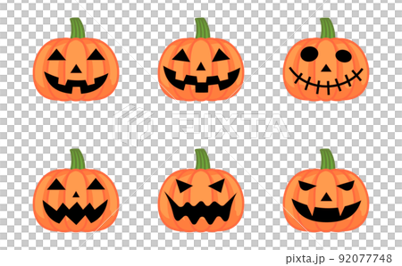 Shadowed orange Jack O Lantern illustration set 92077748