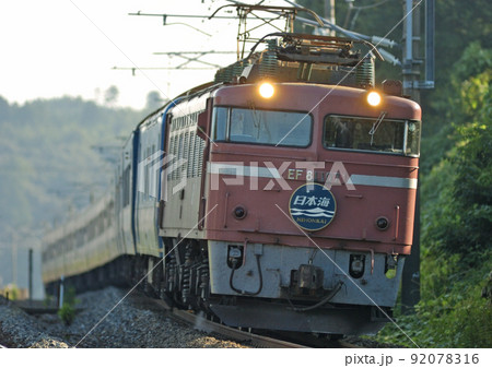 北陸本線　細呂木ー芦原温泉　JR西日本　EF81-107（敦賀）＋24系（宮原）　日本海 92078316