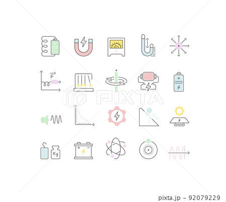 Set Vector Line Icons of Physics. 92079229