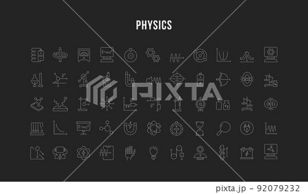 Set Vector Line Icons of Physics. 92079232