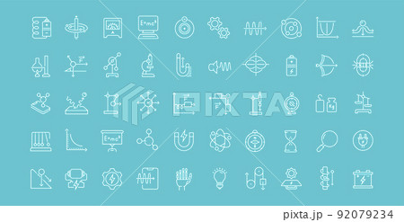 Set of Line Icons of Physics. 92079234