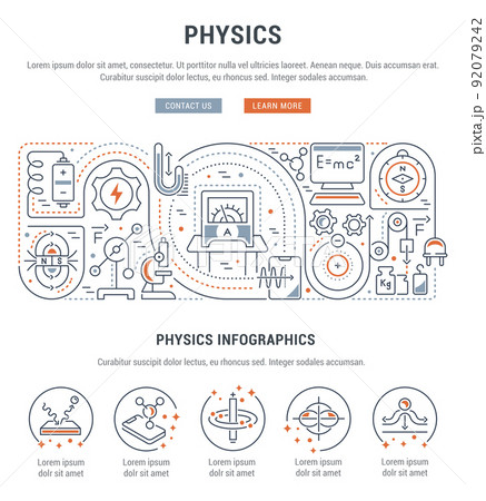 Vector Banner of the Physics. 92079242