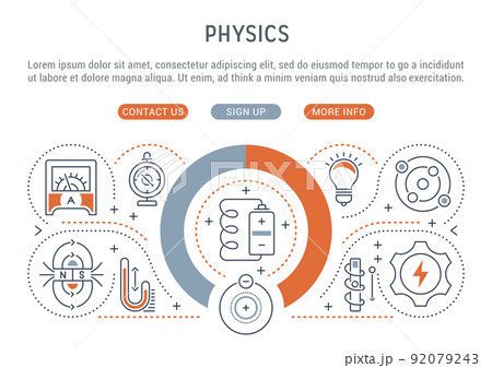 Vector Banner of the Physics. 92079243
