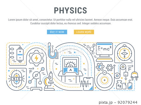 Vector Banner of the Physics. 92079244