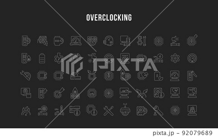 Set Vector Line Icons of Overclockingのイラスト素材 [92079689] - PIXTA