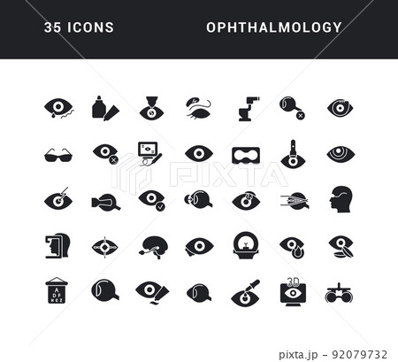Set of simple icons of Ophthalmology 92079732