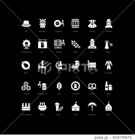 Set of simple icons of Oktoberfest 92079970