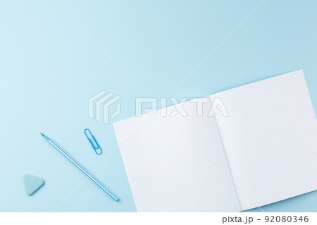 Study supplies on the school desk. 92080346