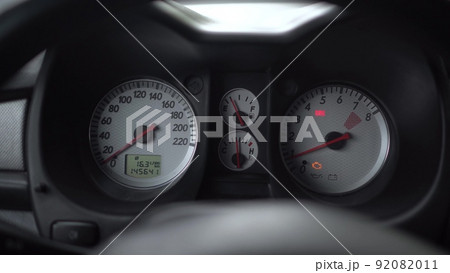 Car dashboard with indicators and gauges. Error check engine and srs. 92082011