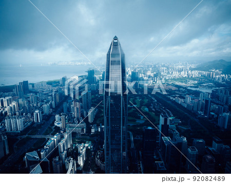 Aerial view of landscape in Shenzhen city,China Aerial view of landscape in Shenzhen city,China 92082489