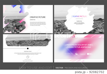 Creative presentation templates with editable design elements and infographics 92082702