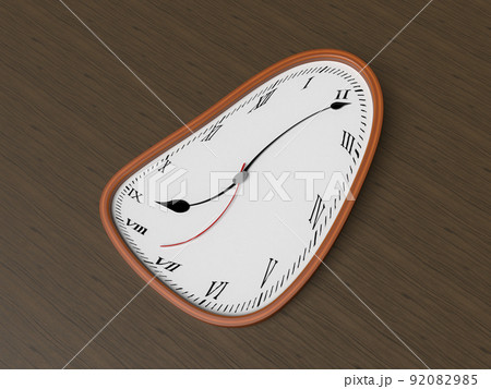 時空の歪んだ時計 3dイラストレーションのイラスト素材 9985