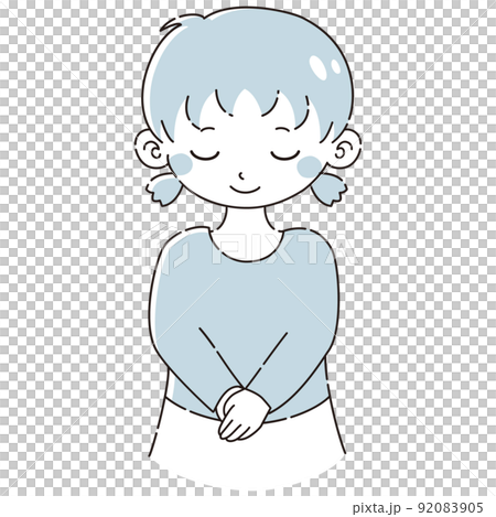 一個女孩鞠躬的插圖 92083905