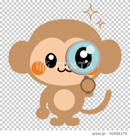 かわいいサルのキャラクターフラットイラスト素材 かわいいサルのキャラクターフラットイラスト素材 92084279