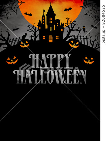 ハロウィン・ハロウィーン  縦長ポスターサイズ テンプレートイラスト (文字スペース) 92084535