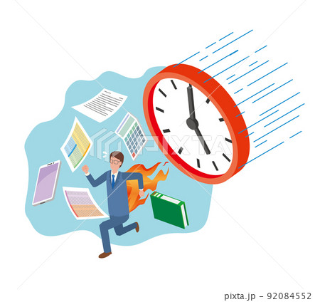 時間に追われる男性 時間に追われる男性 92084552