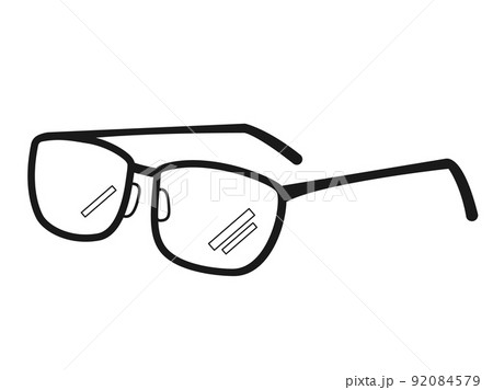 シンプルな黒ぶち眼鏡のイラスト シンプルな黒ぶち眼鏡のイラスト 92084579
