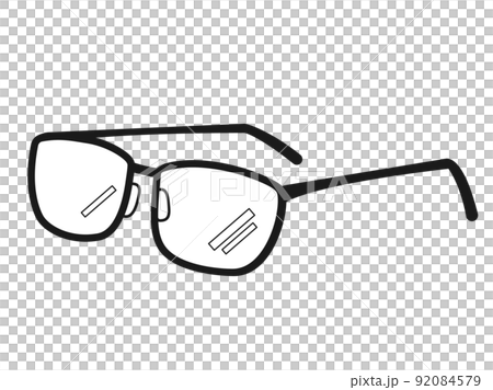 シンプルな黒ぶち眼鏡のイラスト シンプルな黒ぶち眼鏡のイラスト 92084579