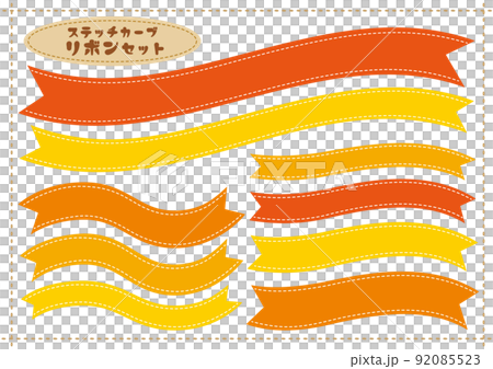 Stitch Curve Ribbon Icon Frameset 02 92085523
