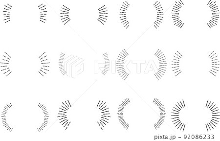 サンバースト　あしらい　セット　キラキラ　モノクロ 92086233