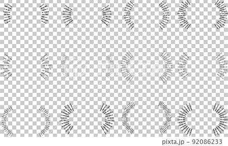 サンバースト　あしらい　セット　キラキラ　モノクロ 92086233