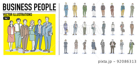 人物 ビジネス おしゃれイラスト素材	 92086313